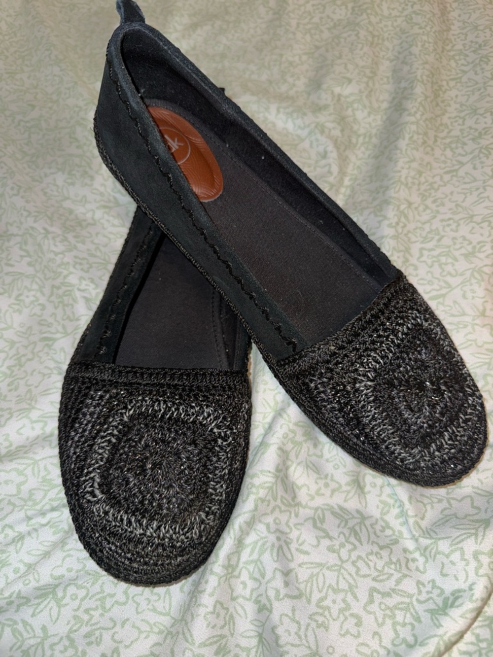 The Sak Black Crochet-Style Slip On “April” Loafers - Picture 2 of 8